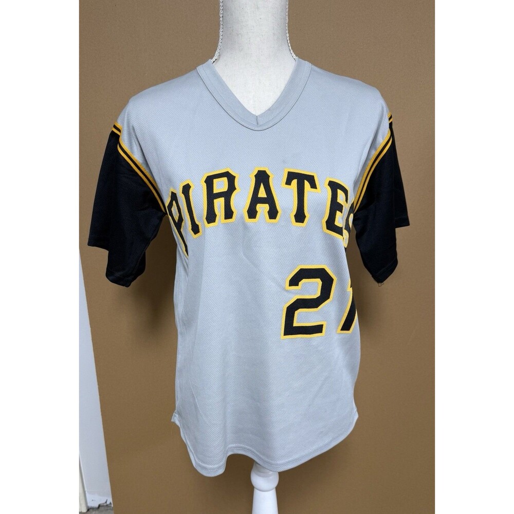 Pittsburgh Pirates #21 Roberto Clemente V Neck Tee Medium